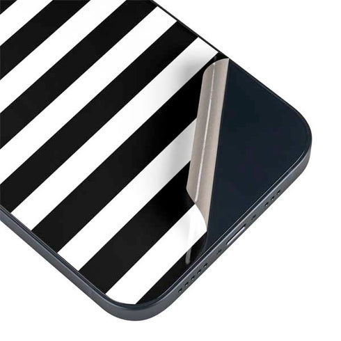 White and Black Stripes iPhone 14 Plus Skin